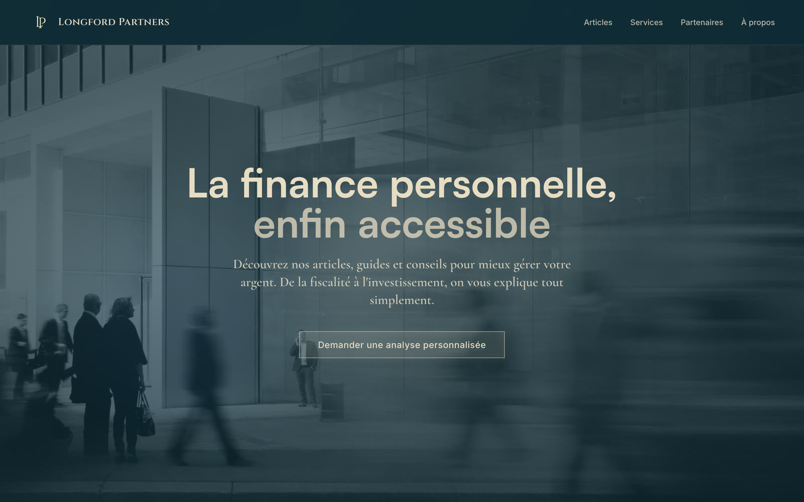 La page d’accueil du site de Longford Partners